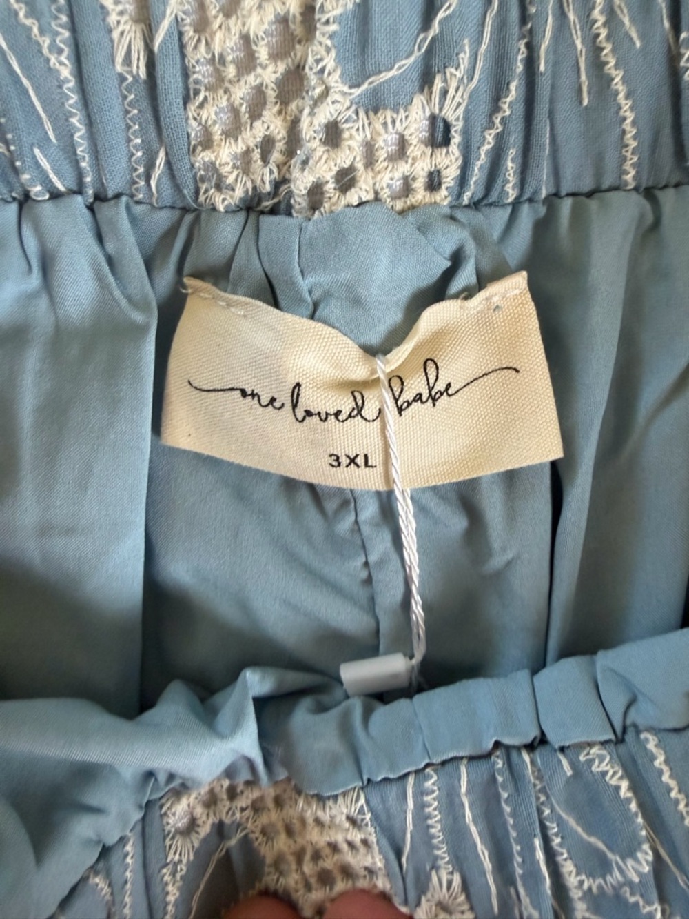 Sleeveless Blue Floral Eyelet Set by One Loved Babe - Picture 6 of 8